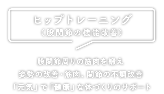 TWINSリラクゼーション ヒップトレーニング（股関節の機能改善）
